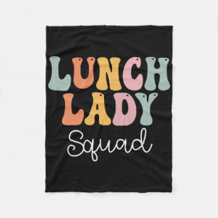 Couverture Polaire Lunch Lady Squad Rétro Groovy Vintage Premier Jour