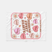 Couverture Polaire Lunch Lady Valentines Day Retro Cute Cafeteria Swe (Devant (Horizontal))