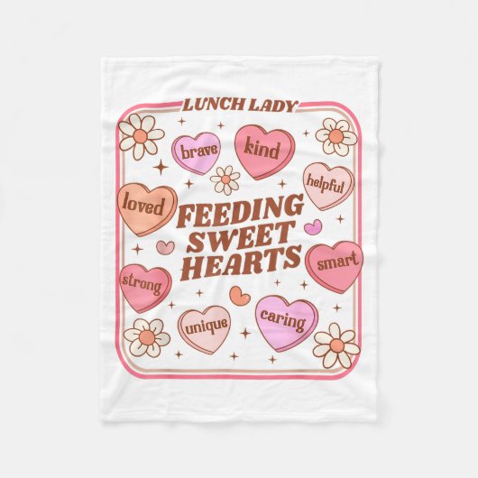 Couverture Polaire Lunch Lady Valentines Day Retro Cute Cafeteria Swe (Devant)