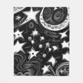 Couverture Polaire Lune Abstraite Et Étoiles (Devant)