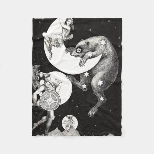 Couverture Polaire Lune céleste ciel Univers Dieu Nuit Illustration (Devant)