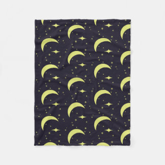 Couverture Polaire Lune et étoiles Blanche polaire