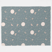 Couverture Polaire Lune et étoiles - bleu (Devant (Horizontal))