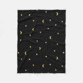 Couverture Polaire Lune et étoiles d'or (Devant)