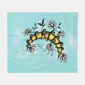 Couverture Polaire Lune fleurie de cuisine (Devant (Horizontal))