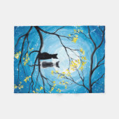 Couverture Polaire Lune lunaire avec chats (Devant (Horizontal))
