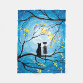 Couverture Polaire Lune lunaire avec chats (Devant)