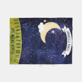 Couverture Polaire Lune mignonne dans la nuit Sky Baby Milestone (Devant (Horizontal))