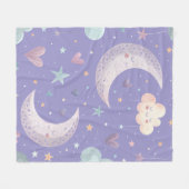 Couverture polaire Lune violette et Nuages (Devant (Horizontal))