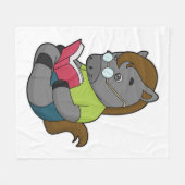 Couverture Polaire Lunettes de livre Nerd de cheval (Devant (Horizontal))