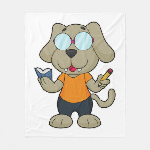 Couverture Polaire Lunettes de livre Nerd de chien
