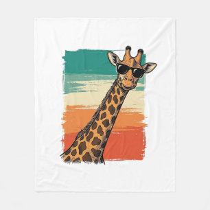 Couverture Polaire Lunettes de soleil girafe cool chemise vintage cou