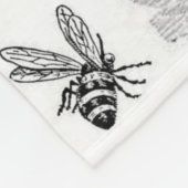 Couverture Polaire Luney abeille noir blanc déco polaire (Coin)