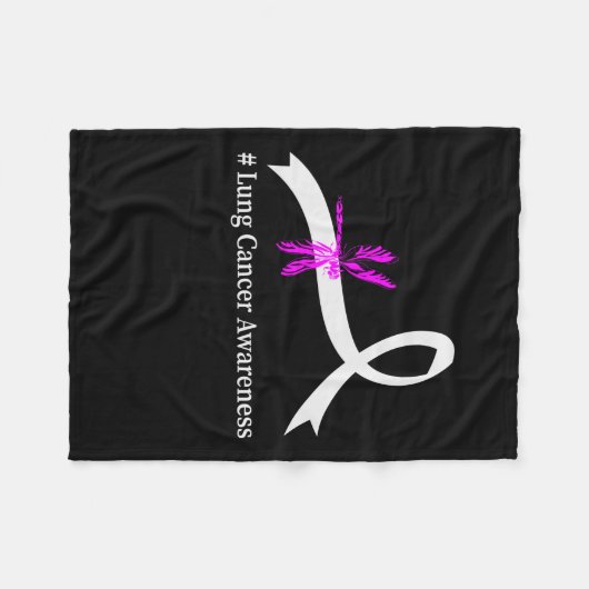 Couverture Polaire Lung Awareness Pearl Ribbon (Devant (Horizontal))
