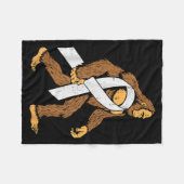 Couverture Polaire Lung Cancer Awareness Bigfoot White Ribbon Suprt M (Devant (Horizontal))