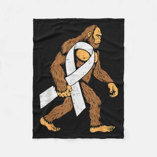 Couverture Polaire Lung Cancer Awareness Bigfoot White Ribbon Suprt M (Devant)