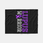 Couverture Polaire Lupus Guerrier violet Ribbon Lupus Mois de sensibi (Devant (Horizontal))
