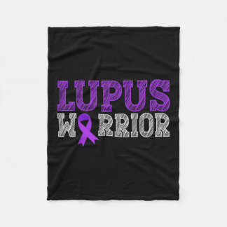 Couverture Polaire Lupus Guerrier violet Ribbon Lupus Mois de sensibi