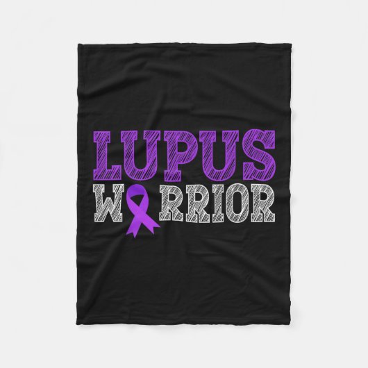 Couverture Polaire Lupus Guerrier violet Ribbon Lupus Mois de sensibi (Devant)