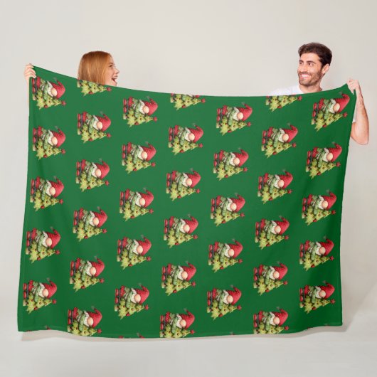 Couverture Polaire Lutin de Noël (En situation)
