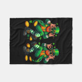 Couverture Polaire Lutin drôle danse Griddy Saint-Patrick jour pot (Devant (Horizontal))
