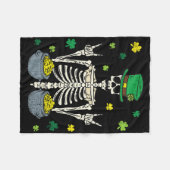 Couverture Polaire Lutin squelette Saint-Patrick Shamrock Clou (Devant (Horizontal))