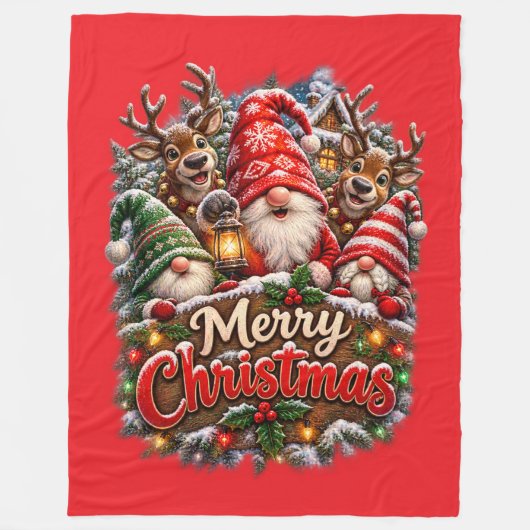 Couverture Polaire Lutins de Noël (Devant)