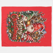 Couverture Polaire Lutins de Noël (Devant (Horizontal))