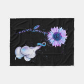 Couverture Polaire Lutte Contre Le Suicide Ribbo Turquoise Et Violet (Devant (Horizontal))