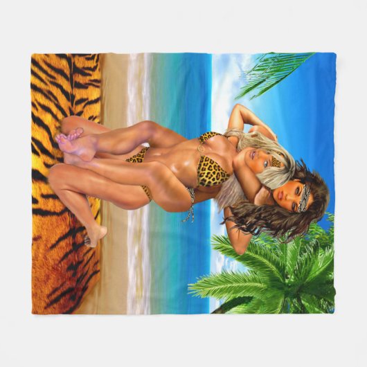 Couverture Polaire Lutteurs rusés de jungle (Devant (Horizontal))