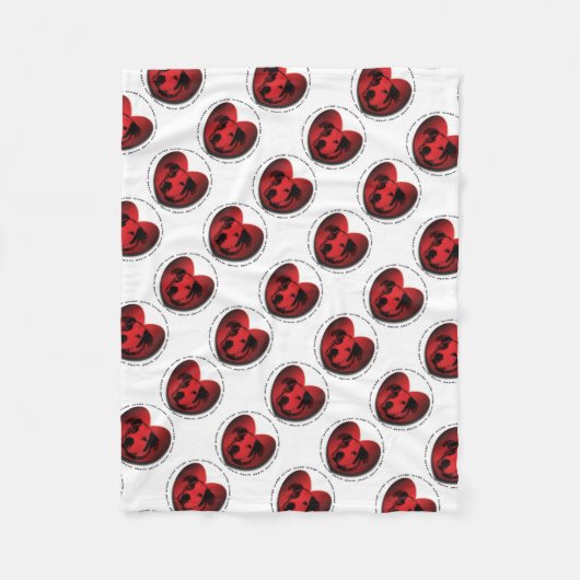 Couverture Polaire Luv-A-Bull American Bulldog Pit Bull Heart (Devant)