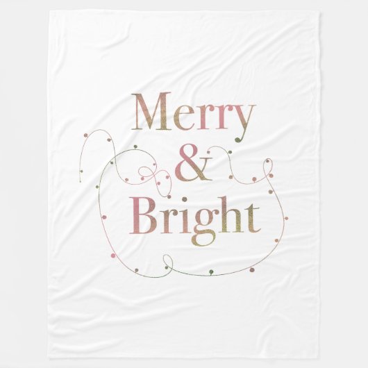 Couverture Polaire Lux Christmas Merry & Bright on White (Devant)