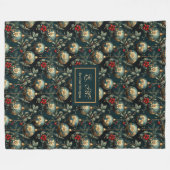 Couverture Polaire Lux red and green baubles personalized holiday (Devant (Horizontal))