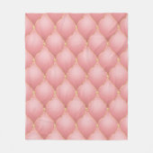 Couverture Polaire Luxe Blush Rose Rose Or Diamond Motif Tufted (Devant)