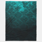 Couverture Polaire Luxe Damask turquoise (Devant)
