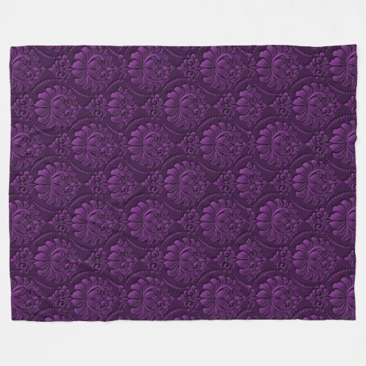 Couverture Polaire Luxe Floral violet (Devant (Horizontal))