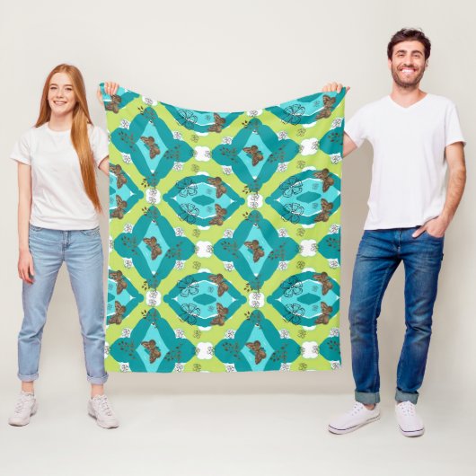 Couverture Polaire Luxe green garden art (En situation)