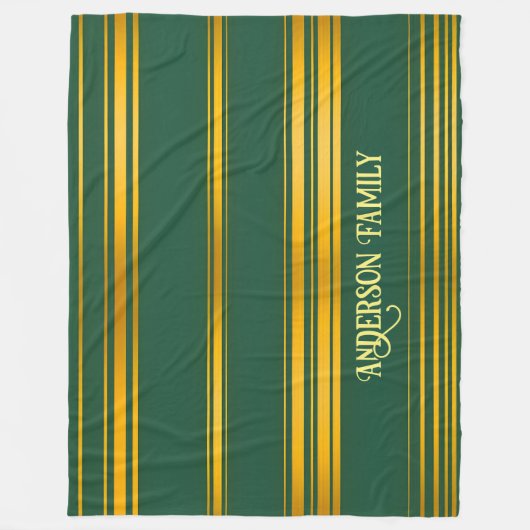 Couverture Polaire Luxe Moderne Green Gold Linen Texture Collection (Devant)
