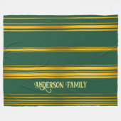 Couverture Polaire Luxe Moderne Green Gold Linen Texture Collection (Devant (Horizontal))