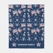 Couverture Polaire Luxe Patriotique 4 juillet Personnalisé (Devant)