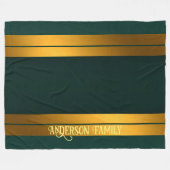 Couverture Polaire Luxe Popular Green Gold Linen Texture Collection (Devant (Horizontal))