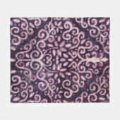 Couverture Polaire Luxe violet et tan damassé sans couture motif (Devant (Horizontal))