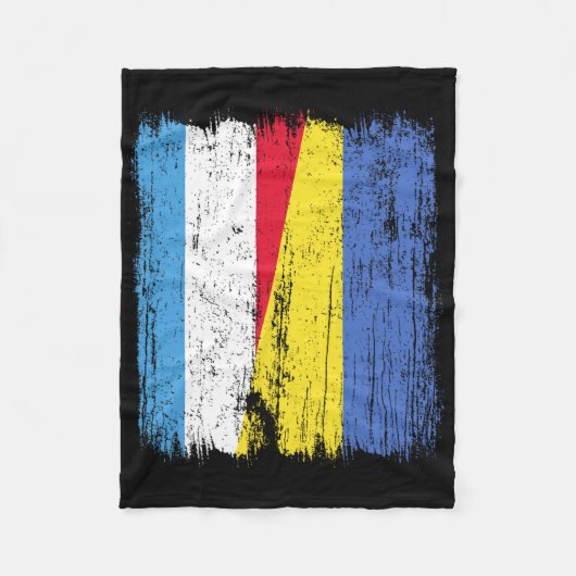 Couverture Polaire Luxembourg Ukraine Half Flag Luxembourgish Ukraini (Devant)