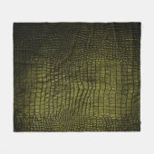 Couverture Polaire Luxueuse texture de peau de crocodile foncé. (Devant (Horizontal))