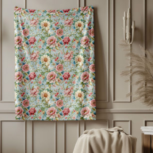 Couverture Polaire Luxueuses fleurs du XVIIIe siècle inspirées