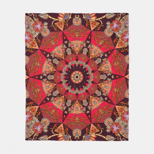 Couverture Polaire Luxueux mandala sans couture, starry floral. (Devant)