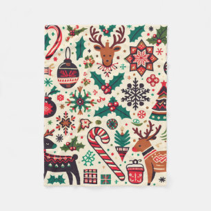 Couverture Polaire Luxueux Motif de la saison de Noël