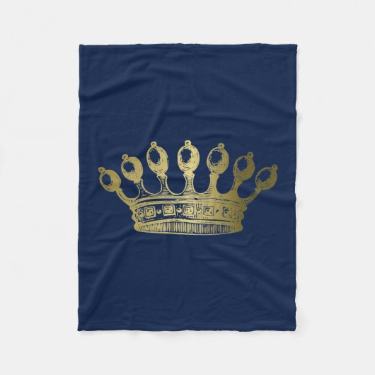 Couverture Polaire Luxuriante Esoteric Gold Crown Navy (Devant)