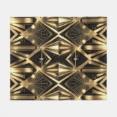 Couverture Polaire Luxurious Art Deco Geometric Gold and Black  (Devant (Horizontal))