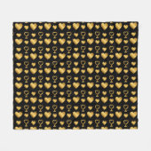 Couverture Polaire Luxury Black Gold Foil Hearts  (Devant (Horizontal))